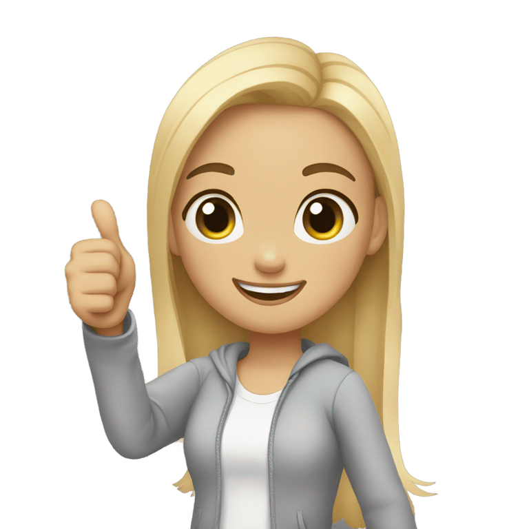 genmoji: Girl with two thumbs up! 👍🏻