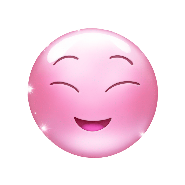 genmoji: shiny pink pearl with sparkles around it