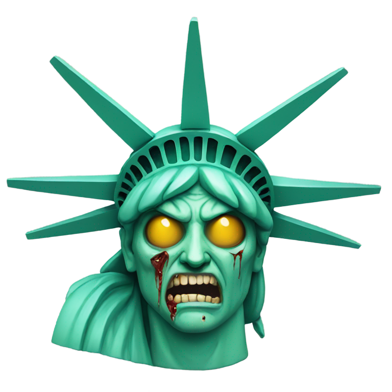 genmoji : Visage de zombie de la statue de la Liberté