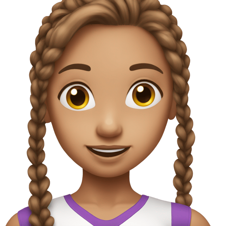 genmoji: Girl gymnast with brown long hair