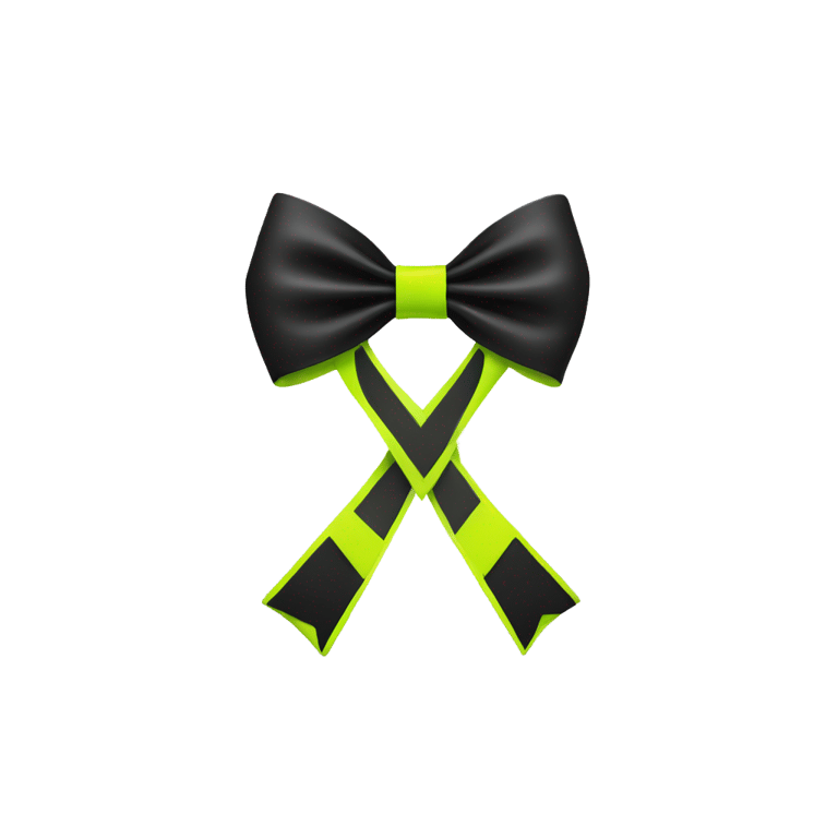 絵文字：A black bow with a neon yellow Roman numeral two in the left corner