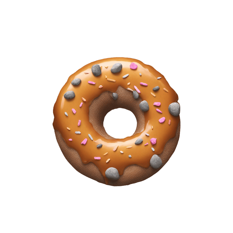 genmoji: A donut made out of rocks