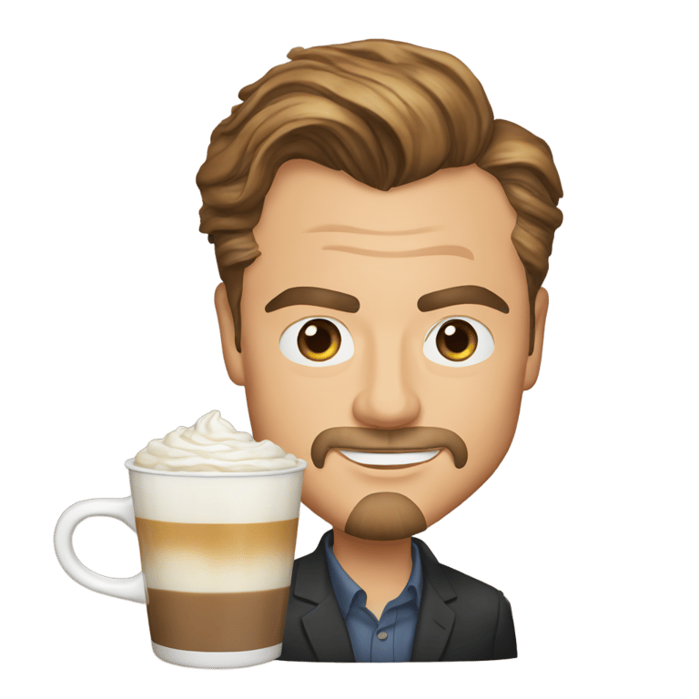 genmoji: leonardo dicaprio drink cappuccino