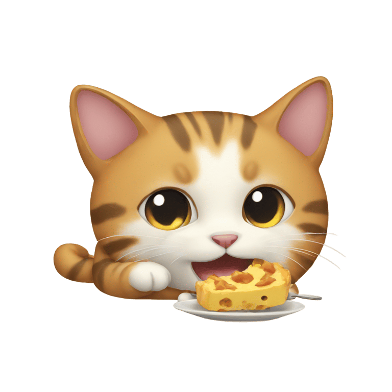 genmoji: Tiny cat eating