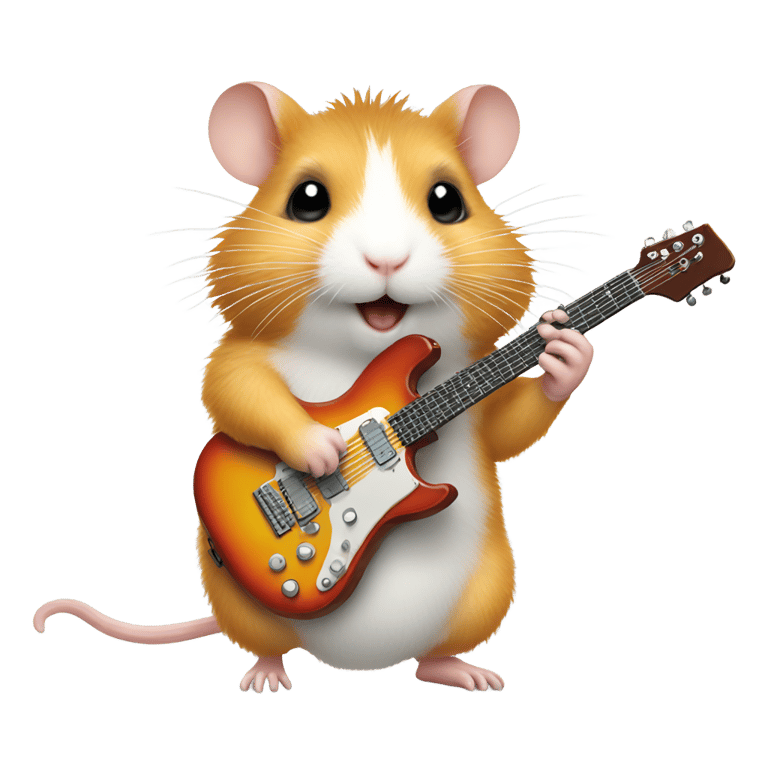 genmoji: Hamster playing electric guitar