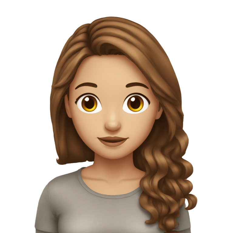 genmoji: Pretty girl brown hair