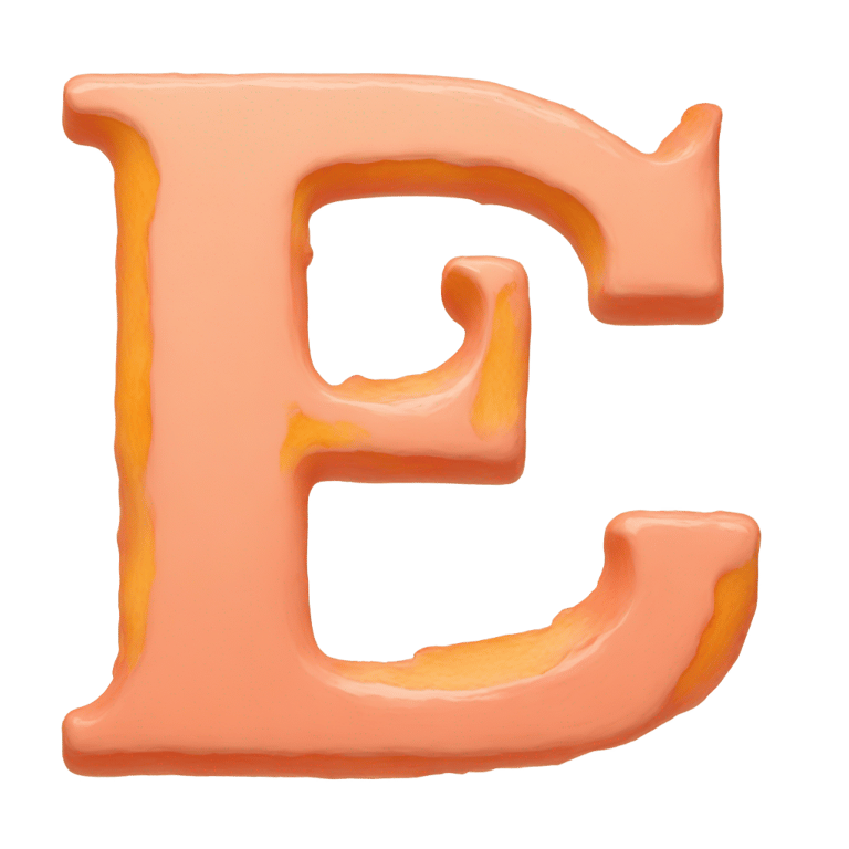 genmoji: Letter p made out of peach paint