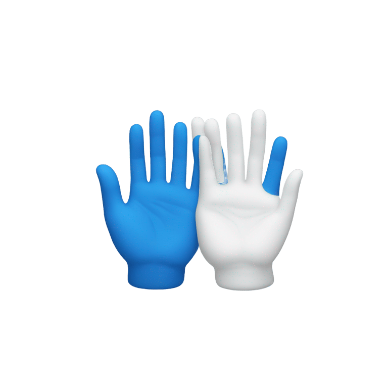 genmoji: White hand and blue hand