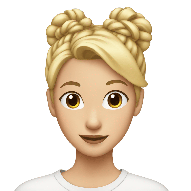 genmoji: a teenager girl with her blonde hair in a bun