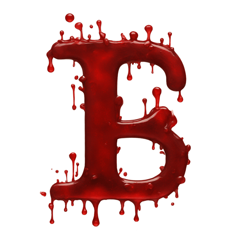 genmoji: Letter b made out of blood