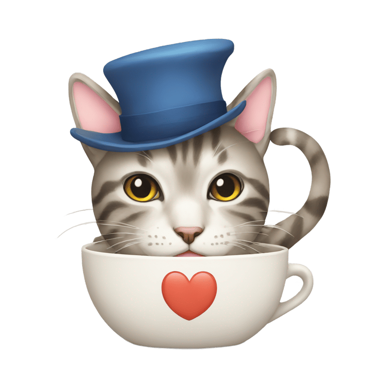 genmoji: cat hat cup