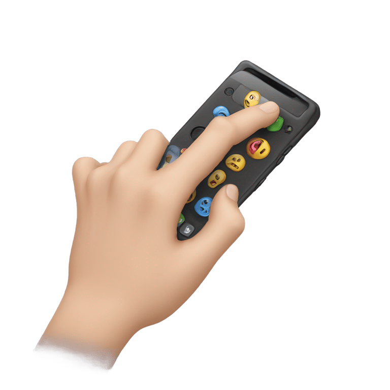 genmoji: One hand ready to keep a phone