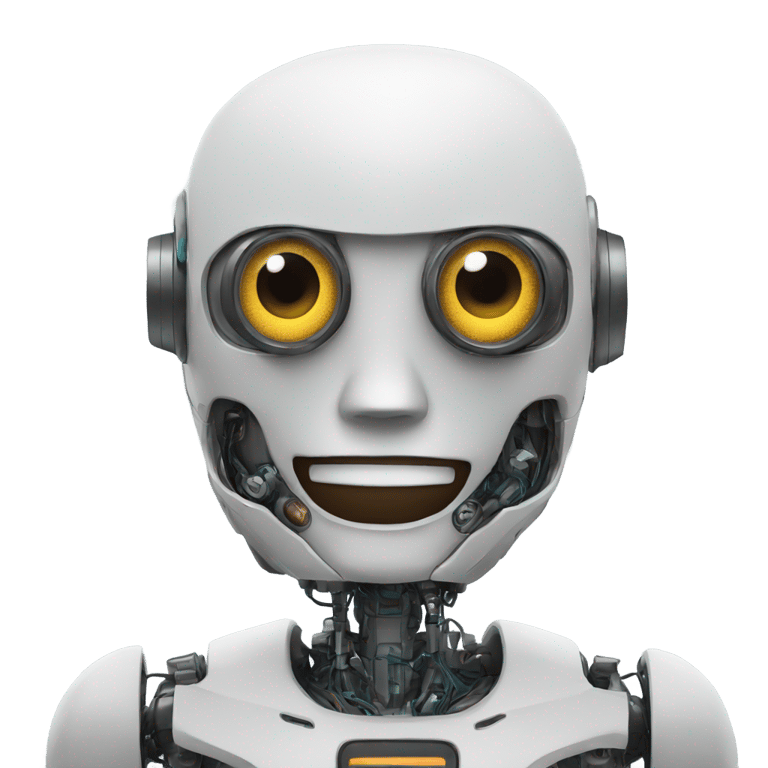 genmoji: A robot with two screens that of his eyes and mouth.