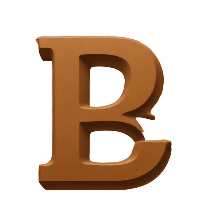 genmoji: Letter b made out of brown paint