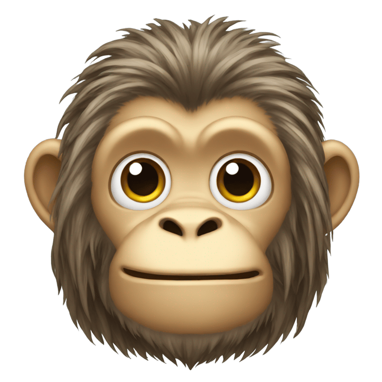 genmoji: long hair monkey