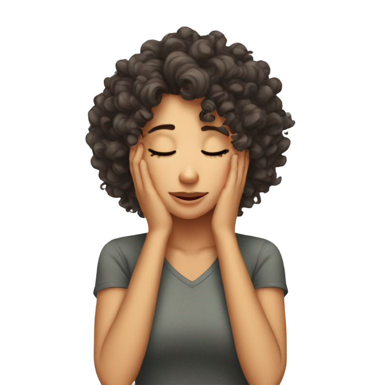genmoji: curly hair girl facepalm