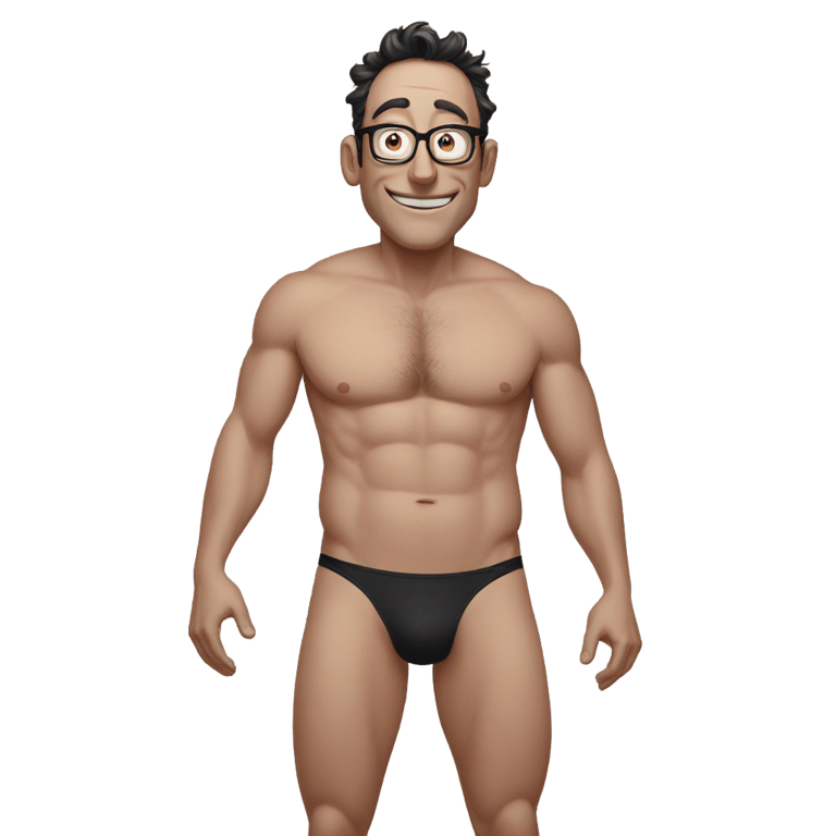 genmoji：tom kenny in his black underwear