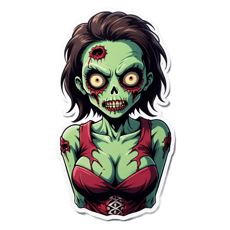 genmoji：sexy cute zombie girl with big tits