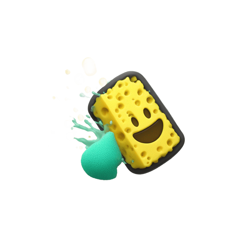 genmoji : make a sponge blasting a mp3