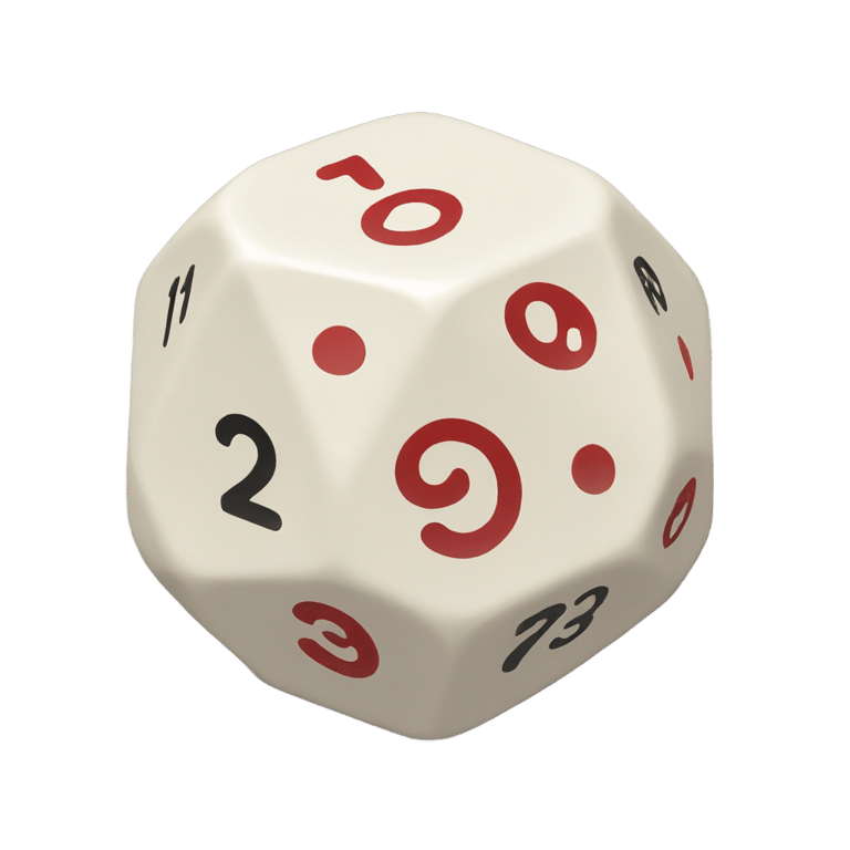 genmoji : 12 sided die