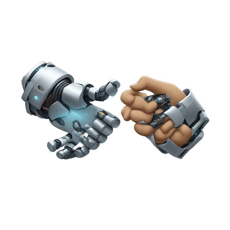 genmoji: 🤝🦾💪 handshake with one robot hand and one human hand