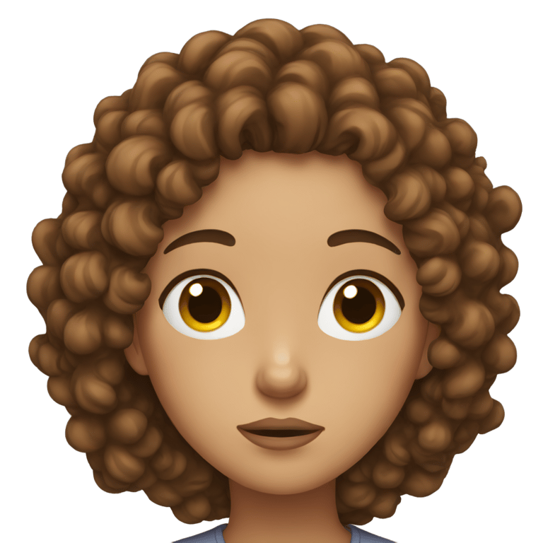 genmoji: tired woman with brown curls