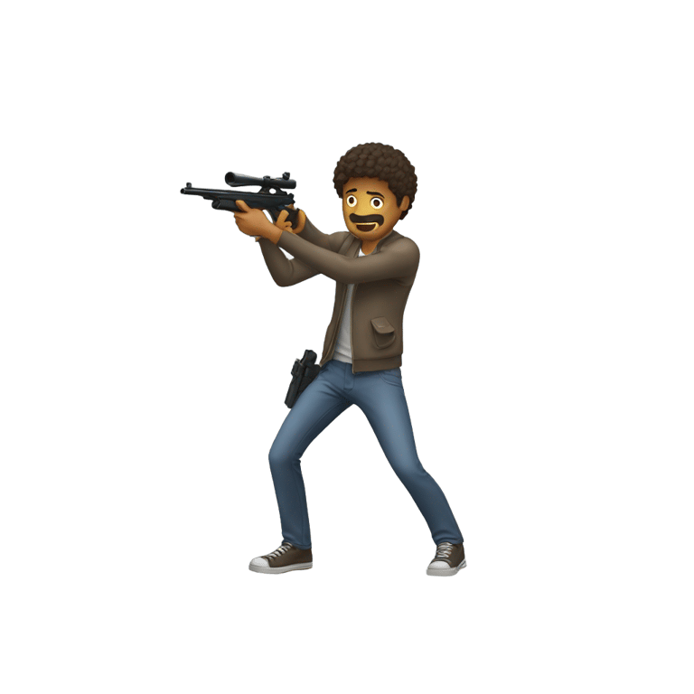 genmoji: a guy shooting himself