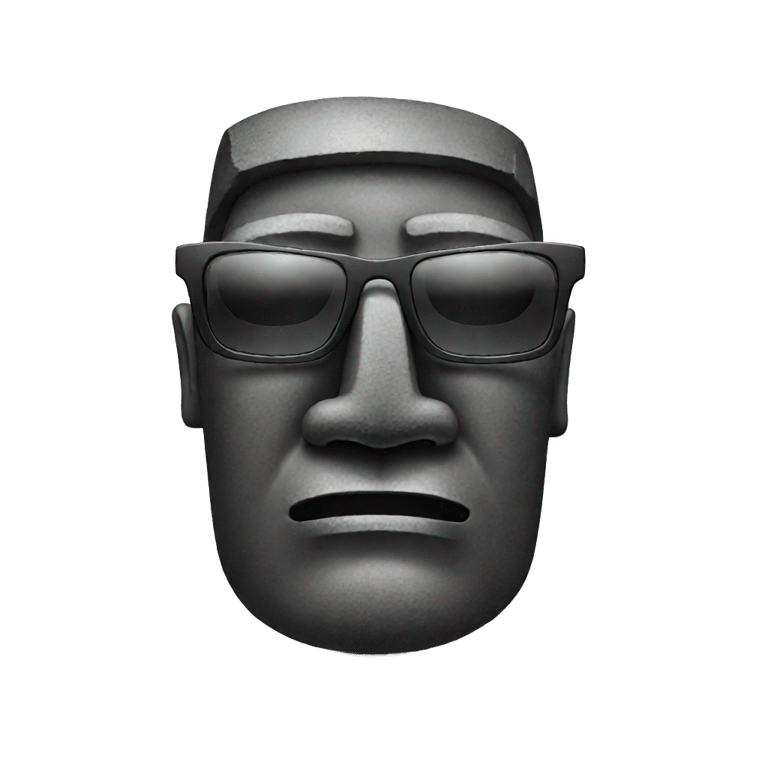 genmoji: A moai with sunglasses