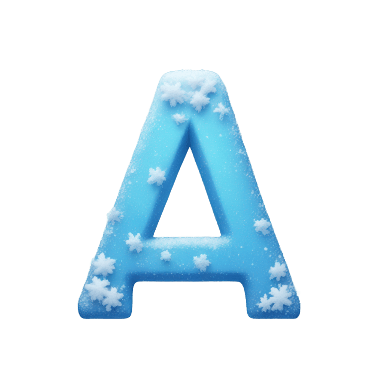 genmoji: Blue snowy letter 'A'