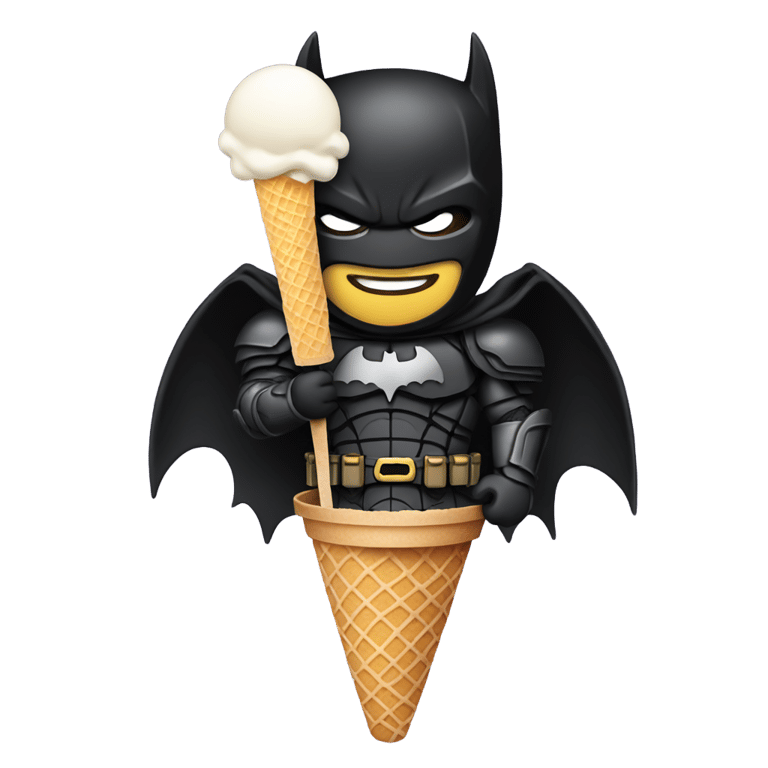 genmoji: dark Knight with ice cream