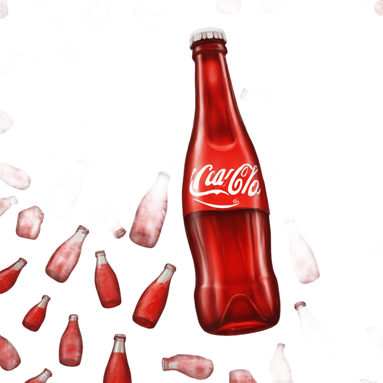 genmoji: Red glass coke bottle