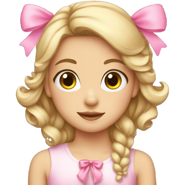 genmoji : Fille avec des nœuds roses