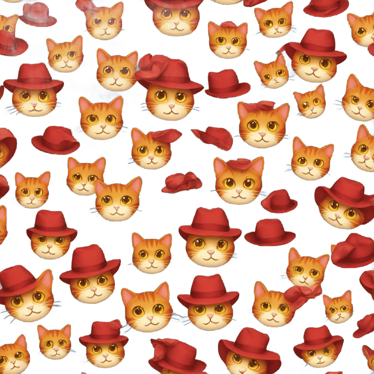 genmoji: A red cat with a hat