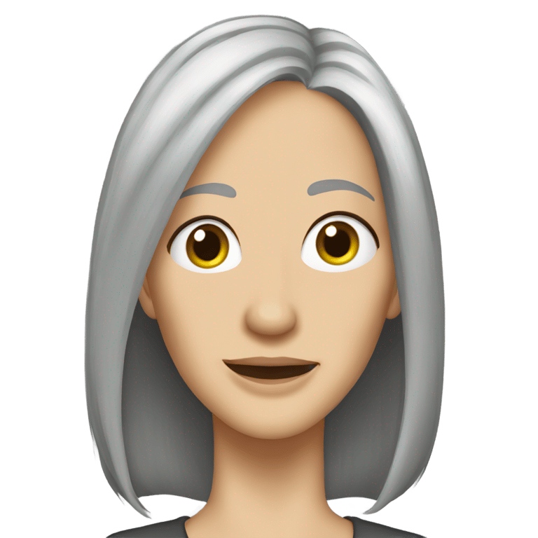 genmoji : Amy Morton grey hair