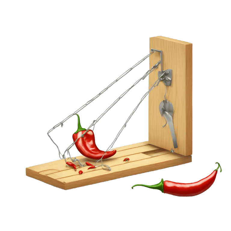 genmoji : a mouse trap with a chilli pepper as bait