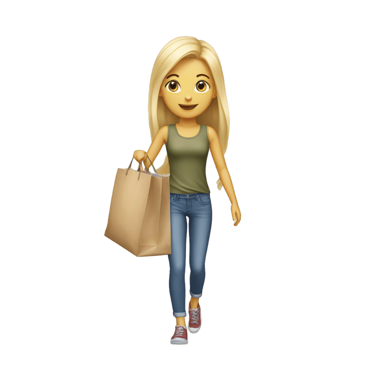 genmoji：一位金发女孩拿着Costco袋