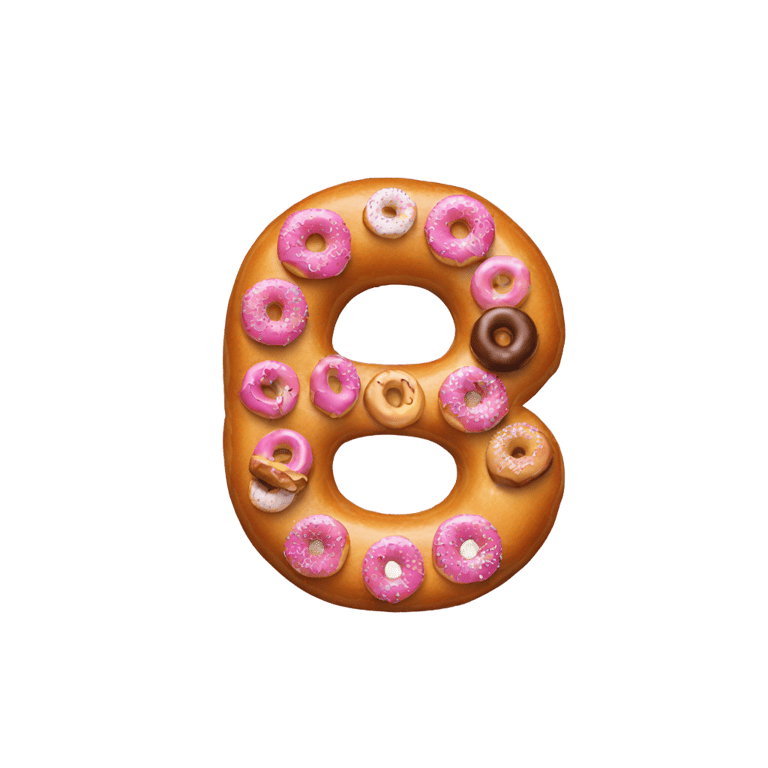 genmoji: Letter d made out of donuts