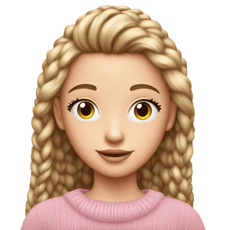 genmoji: Teenage Girl in Pink Knit Sweater