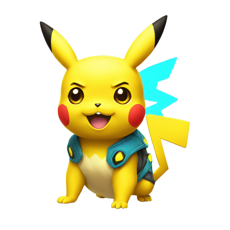 genmoji: Pikachu neon fury