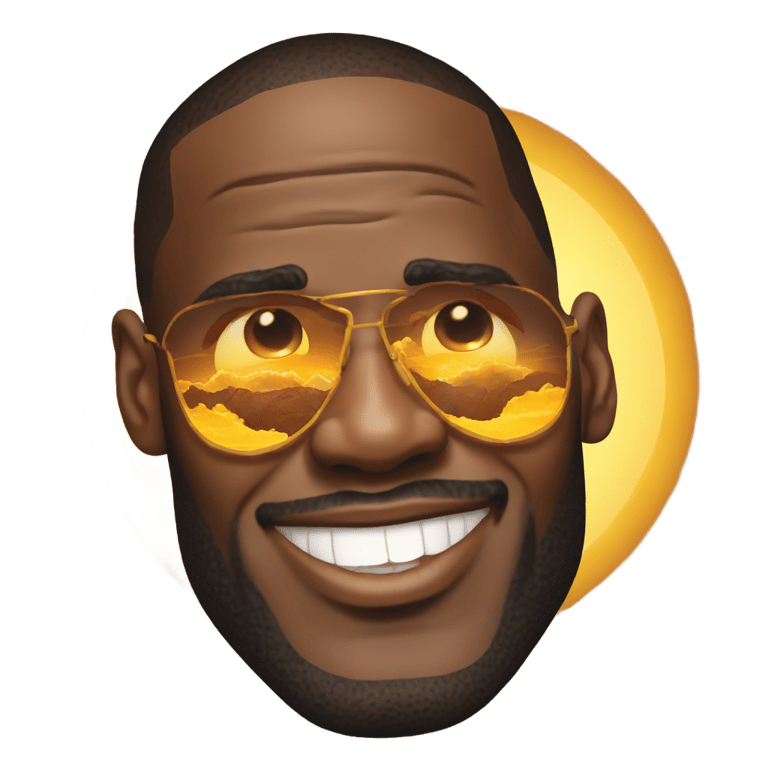 genmoji: LeBron James face with big sun behind him outlining his face