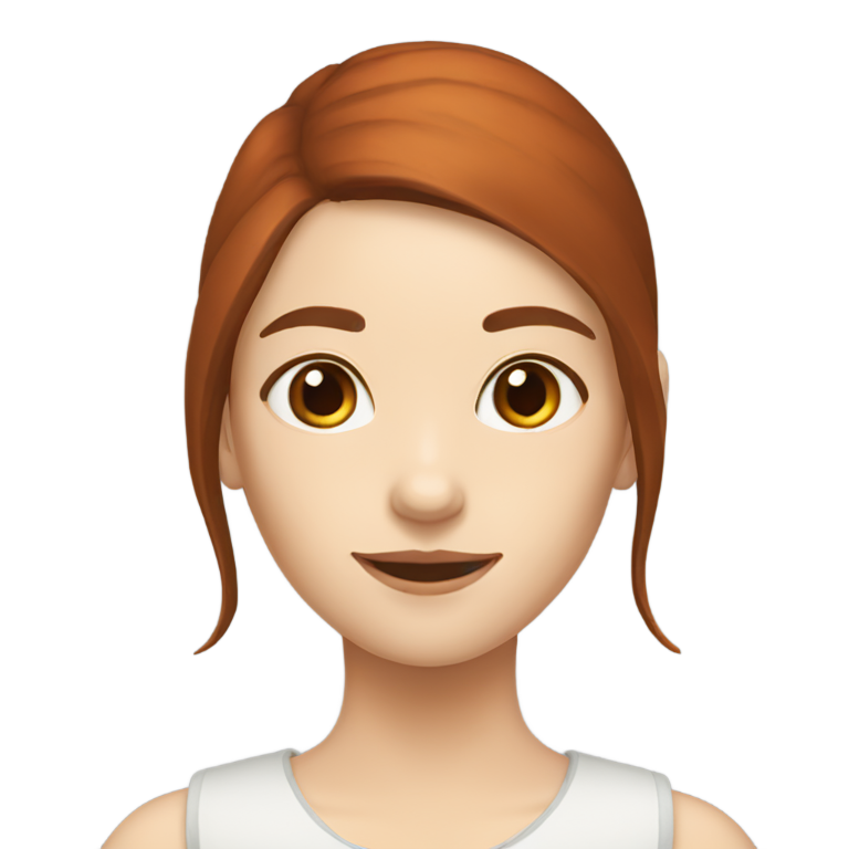 genmoji: Girl with white skin and brown hair and bearded orange agama