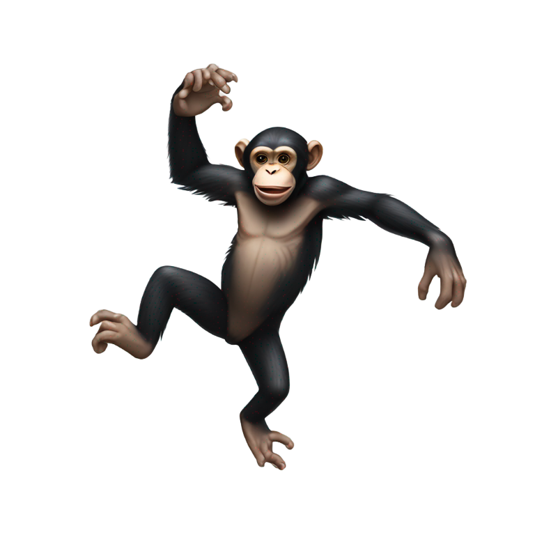 genmoji: dancing chimpanzee with tentacles for hands