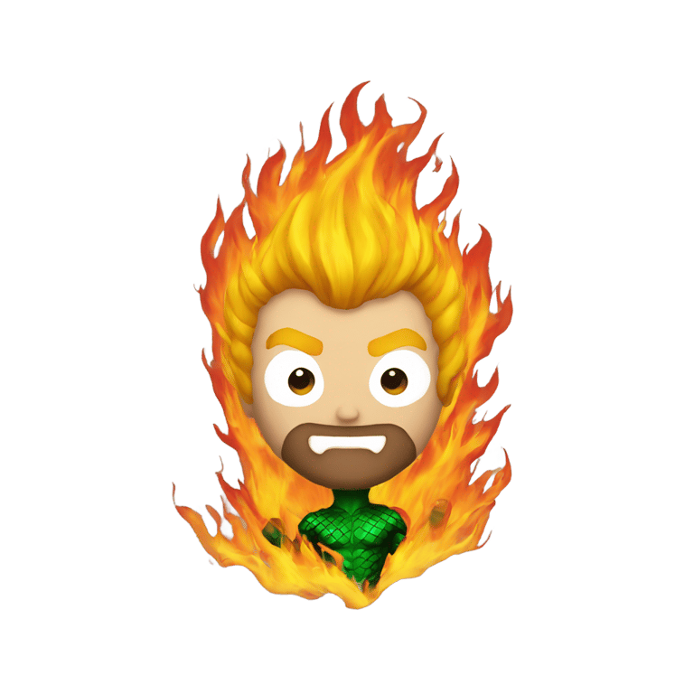 genmoji: aquaman on fire