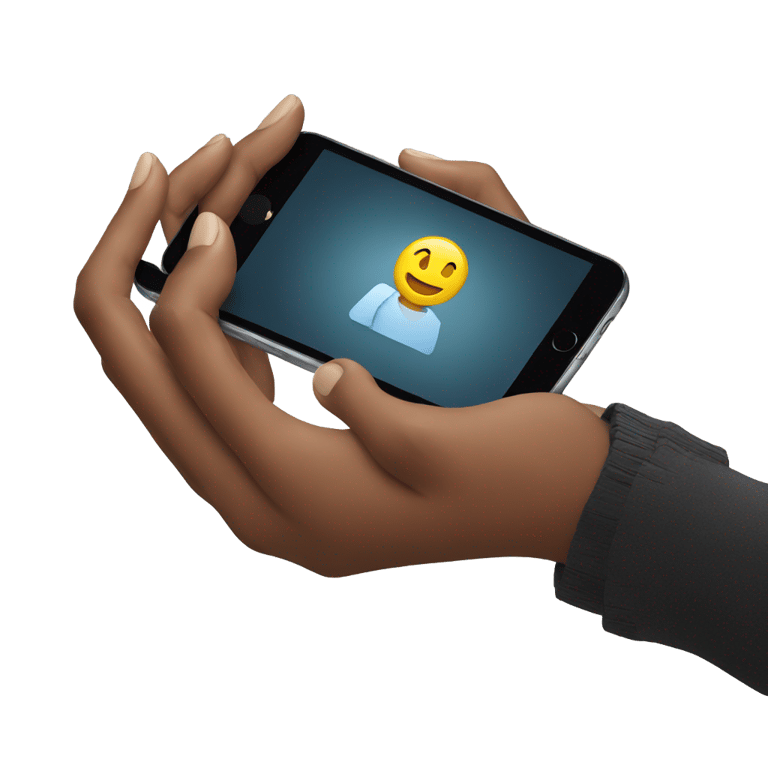 genmoji: One hand keeping an IPhone