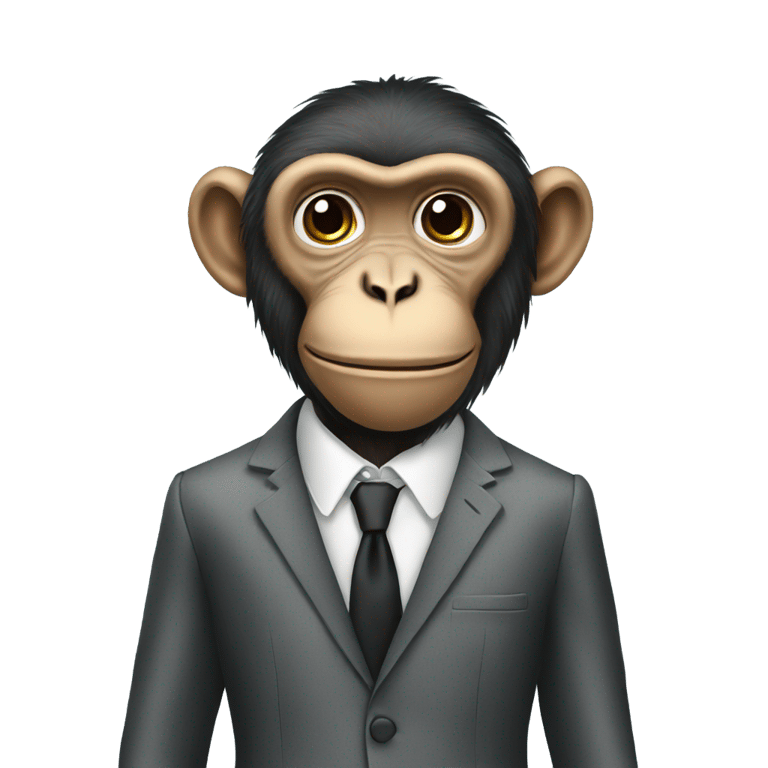 genmoji: monkey wearing a suit