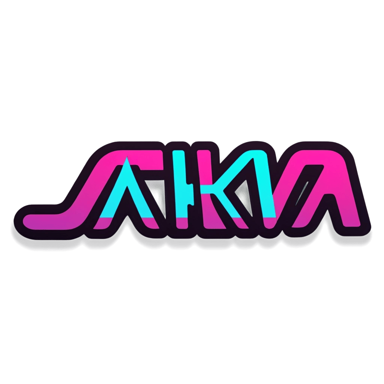 絵文字：「AKA」と書かれた未来派フォントの看板