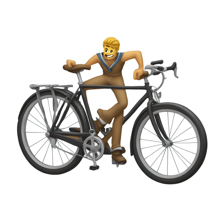 genmoji: a anchor man with a anchor bike