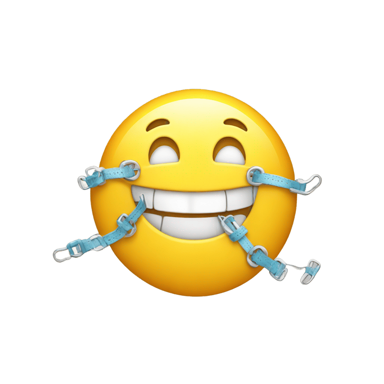 genmoji: Smiley face emoji with braces