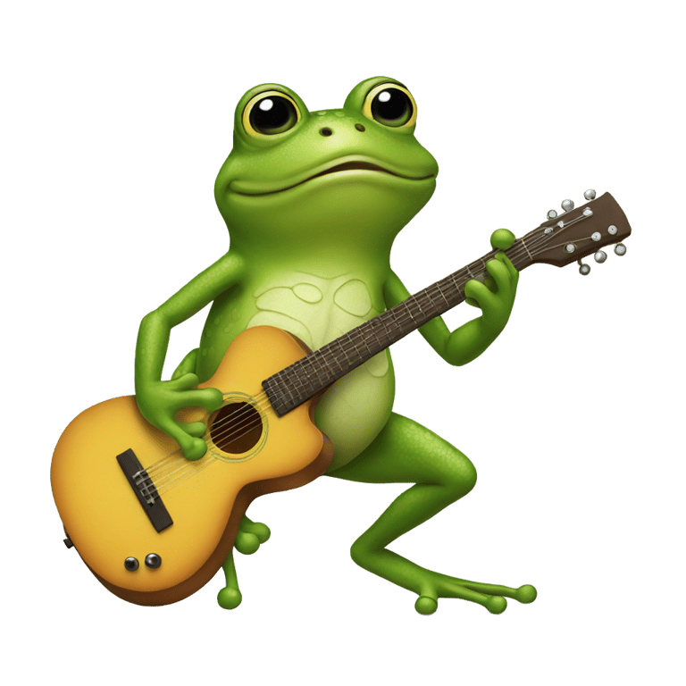 genmoji: a frog playing the guitar