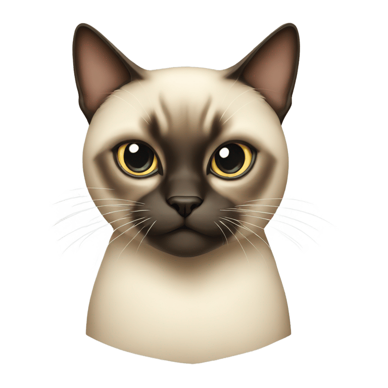 genmoji: siamese cat with an angry face